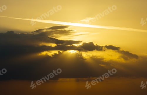 Preview: Evening sunset sky with colorful clouds.