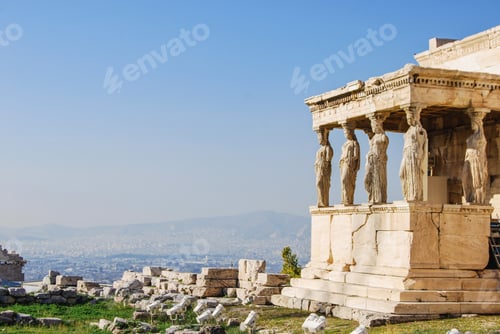 Preview: The Erechtheion or Temple of Athena Polias in Athens Acropolis, Caryatides Porch of Maidens