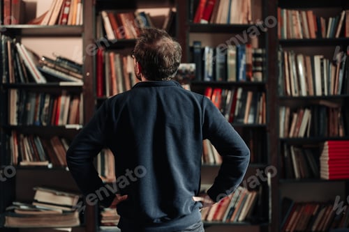 Preview: Adult student watching for a book in the college library