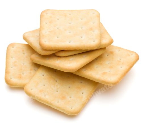 Preview: Dry cracker cookies isolated on white background cutout