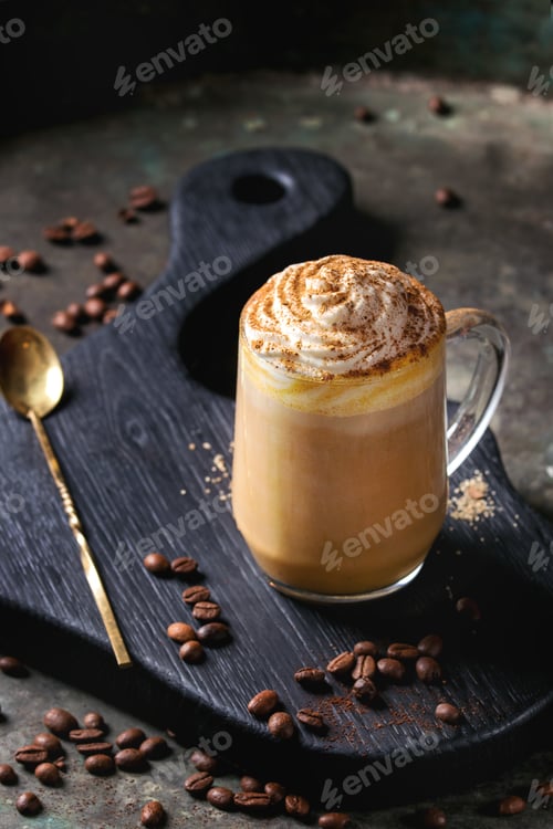 Preview: Glass of pumpkin latte