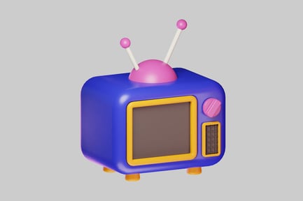 Preview: Toy television with antennae and knobs