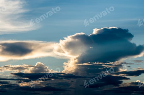 Preview: colorful dramatic sky with cloud at sunset.
