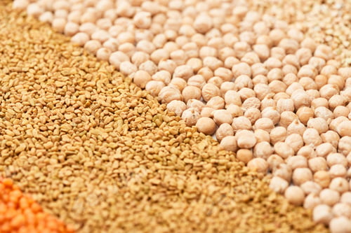 Preview: Close up View of Assorted Dry Grains And Chickpea