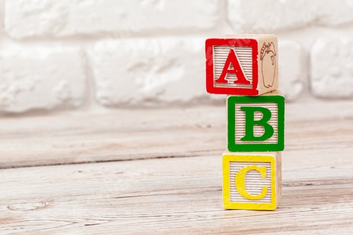 Preview: Wooden toy Blocks with the text: abc