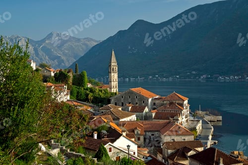 Preview: views of perast on kotor bay, montenegro