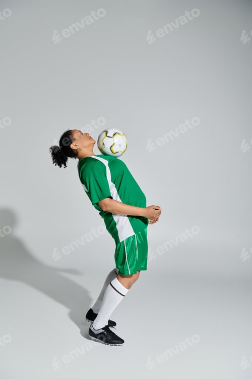 Preview: Athlete Juggles Soccer Ball in Studio