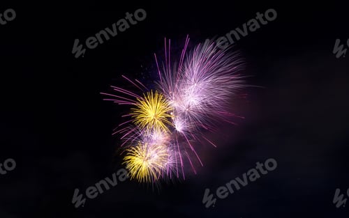 Preview: Fireworks light up close-up against dark sky