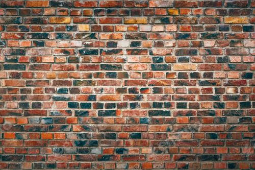 Preview: Texture of a beautiful clinker brick wall pattern. Rustic facade with vibrant color.