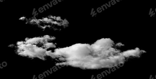 Preview: Cloud Isolated on Black Background,Abstract Sky with Fluffy White Cloudy