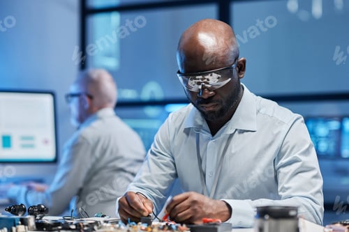 Preview: Engineer working with computer board