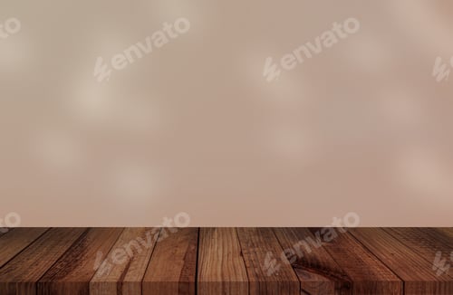 Vista previa: Empty wood table for product mock up and pastel background