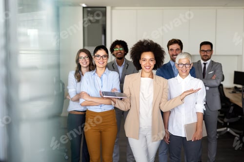 Preview: Success group of entrepreneurs and business people achieve goals. Business people success concept.