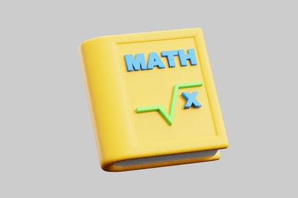 Aperçu: Manuel de mathématiques jaune avec équation