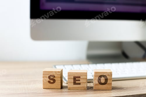 Preview: Search Engine Optimization on office desk.