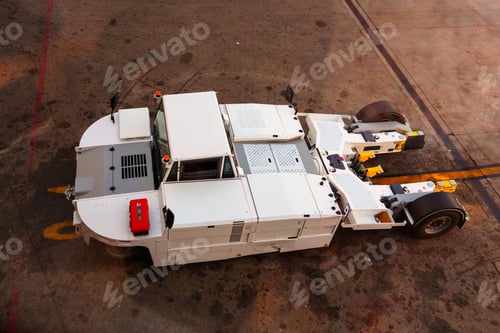 Preview: Aircraft Pushback Tractor A Powerful Airport Vehicle Ready for Ground Support Operations