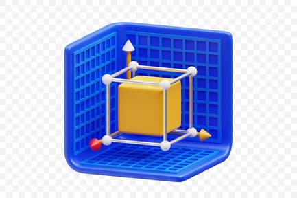 3D Viewport Grid with Cube Gizmo