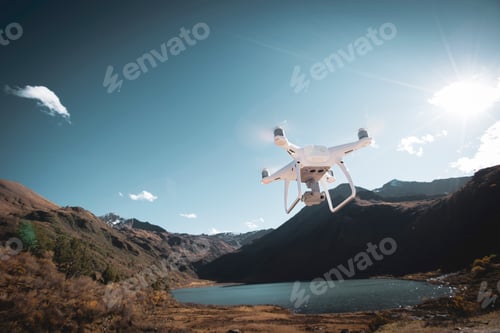 Preview: Flying drone taking picture of high altitude lagoon in Tibet,China