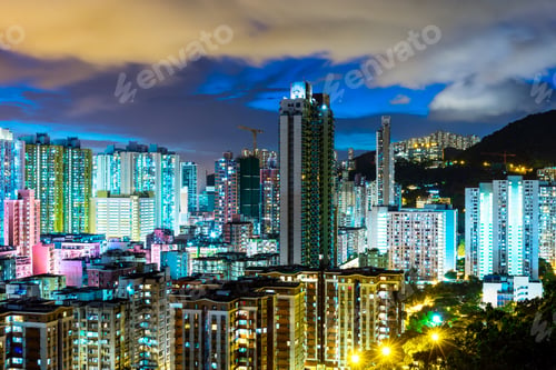Preview: Cityscape in Hong Kong at night