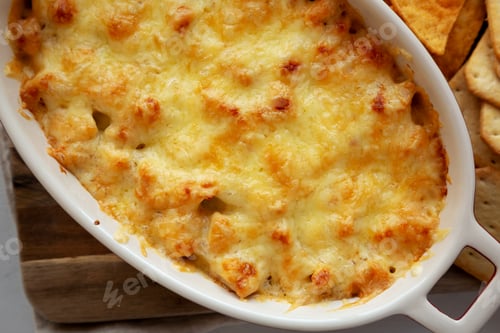 Preview: Homemade Piri Piri Chicken Dip, top view. Copy space.
