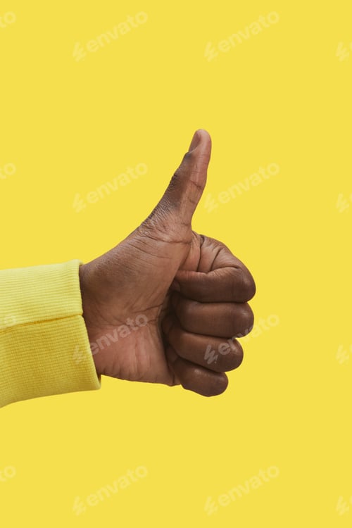 Preview: African Man Showing Thumbs Up Close Up