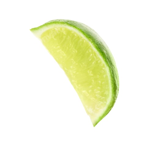 Preview: Slice of fresh lime on white background