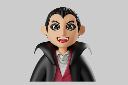 Preview: Cartoonish dracula with fangs