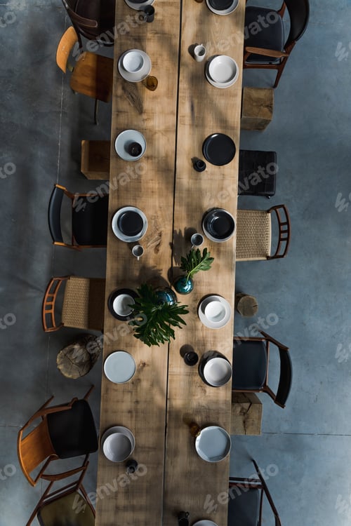 Preview: Elegant details of dining table.