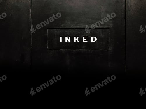 Preview: Black door with Inked sign