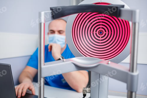 Preview: Microscopic apparatus for testing eyesight. Ophthalmology and treatment of eye diseases