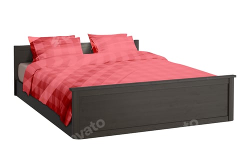 Preview: wooden bed isolated on white