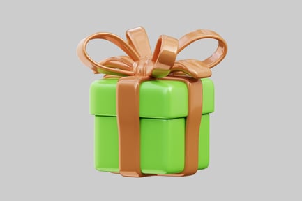 Preview: Celebration green gift with ribbon