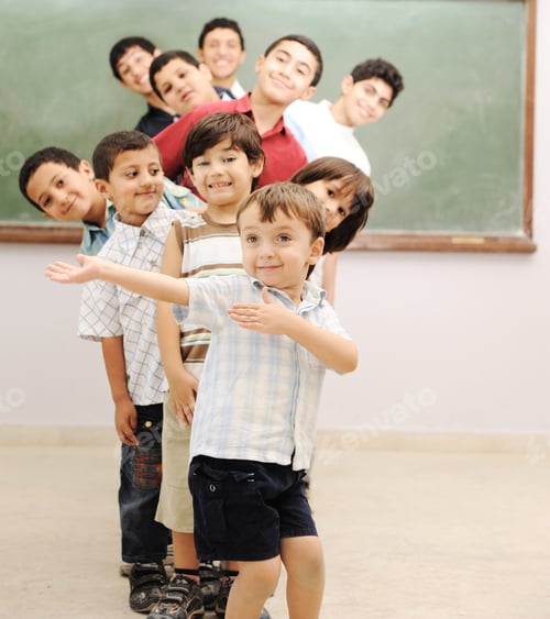 Preview: Children At School In Row