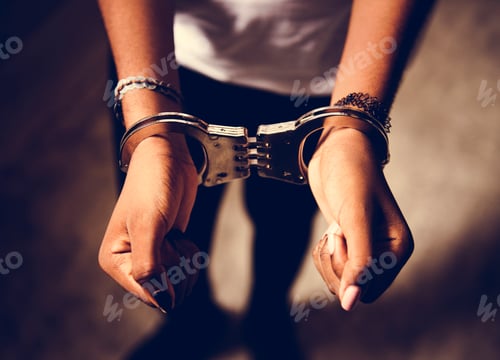 Preview: Prisoner with handcuffs on hands