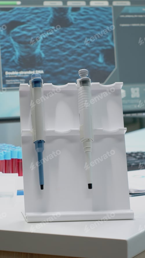 Preview: Close up of chemistry pipette in research laboratory