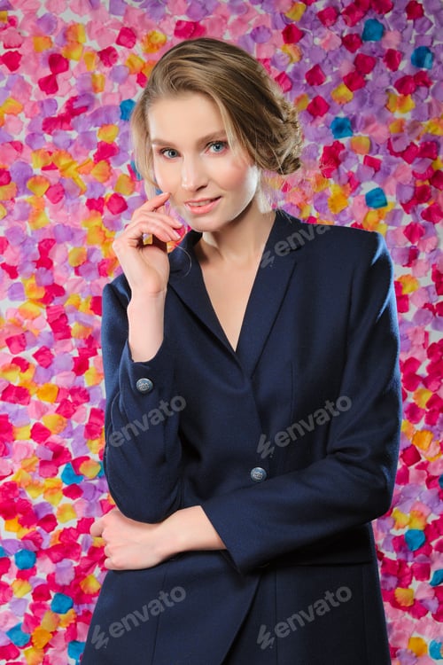 Preview: Portrait of pretty model in classic jacket