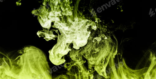Preview: Ink Bright In Water On Black Background