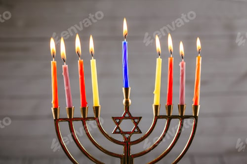 Preview: Star of David Hanukkah menorah Hanukkah candles