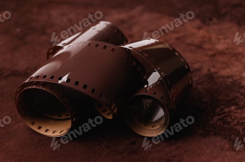 Preview: Photo film on the brown velvet background