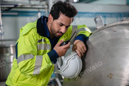 Preview: desperate and sad concept, engineer man person who working hard job in industrial factory
