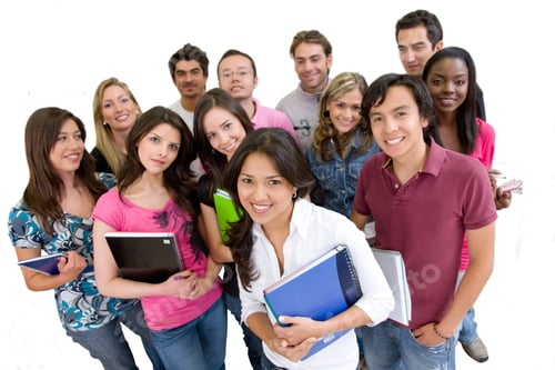 Preview: Happy Group Of Students Isolated Over White