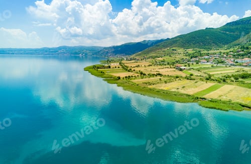 Preview: Fields planted with grain crops near Montenegrin villages on the coast of the Adriatic Sea