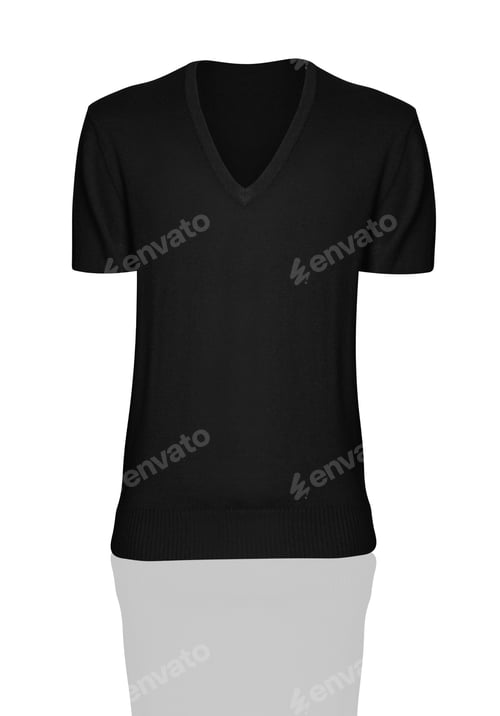 Preview: black t-shirt isolated on white