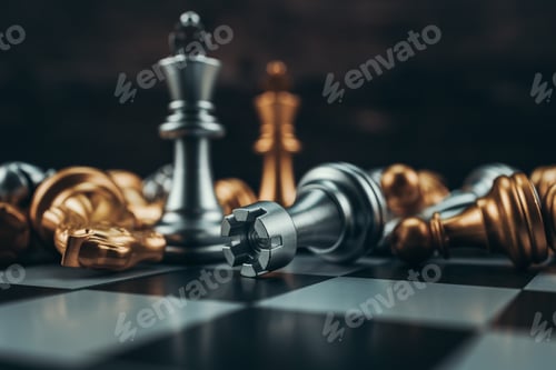 Preview: chess piece on chess board game for ideas, challenge, leadership, strategy, business, success