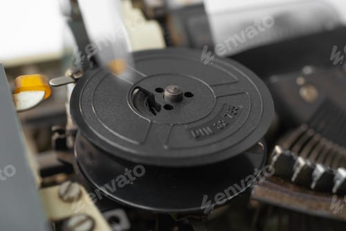 Preview: Old Thai traditional typewriter. Classic vintage antique manual typing machine isolated