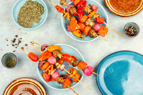 Preview: Vegetarian grill skewers.