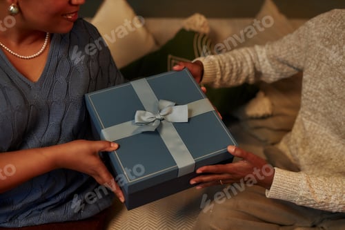 Preview: Black Family Exchanging Gifts on Christmas