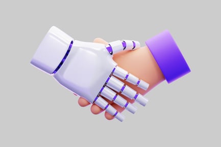 Preview: Human Hand And Robotic Hand Shaking In Partnership
