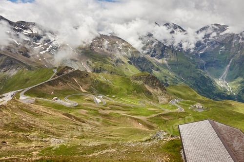 Preview: Picturesque alpine serpentine mountain road. Grossglockner. Highlight route in Austria