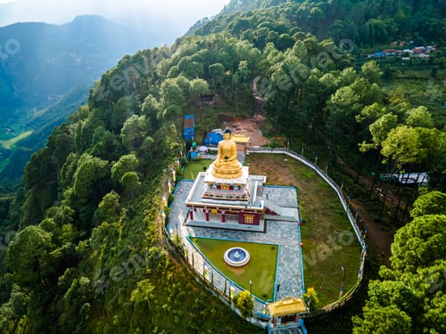 Preview: The aerial view of Buddha Statue in Sindhupalchok, Nepal